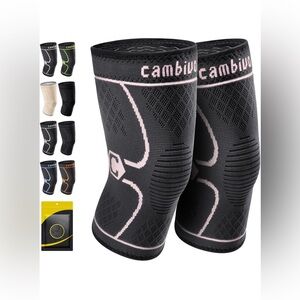 New CAMBIVO 2 Pack Knee Compression for Joint Pain Relief.